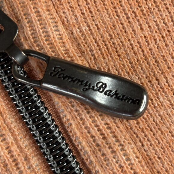 Tommy Bahama Sweater Mens Large Orange Reversible Quarter Zip Pullover T21797 - Picture 5 of 15